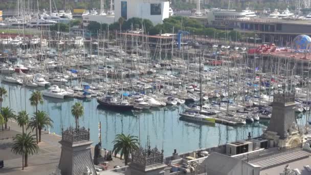 Barcelona Espanha Outubro 2016 Marina Port Vell Barcelona Espanha — Vídeo de Stock