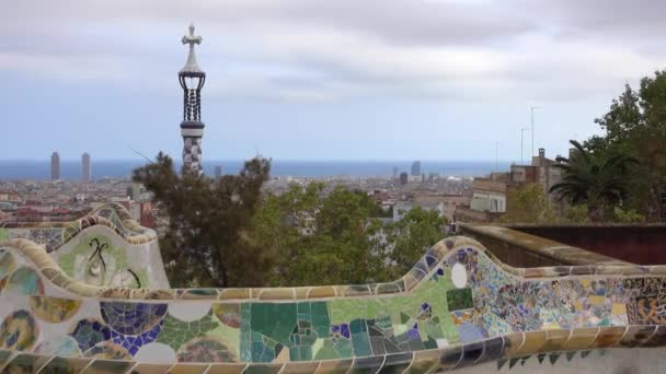 Barcelona Španělsko Října 2016 Krásný Park Güell Barceloně — Stock video