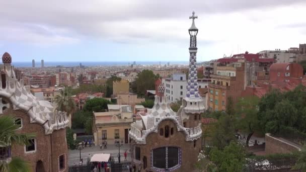 Barcelona Hiszpania Października 2016 Roku Piękny Park Guell Barcelonie — Wideo stockowe