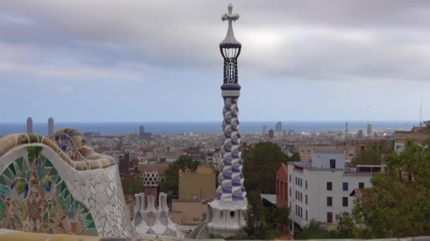 Barcelona Spanyolország Október 2016 Gyönyörű Park Güell Barcelona — Stock videók