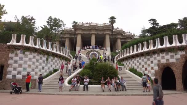 Barselona Spanya Ekim 2016 Güzel Park Guell Barselona — Stok video