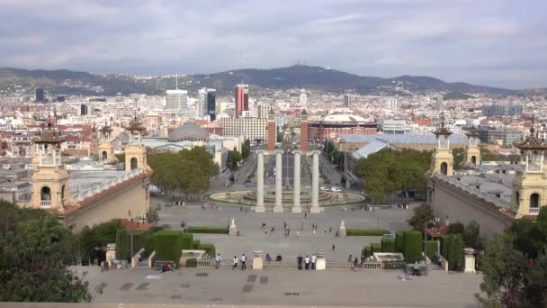 Pohled Krásné Město Barcelona Španělsku — Stock video