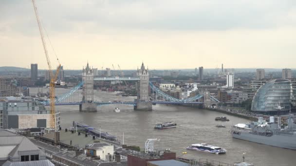 Londra Ngiltere Eylül 2016 Tower Köprü Londra Ngiltere — Stok video