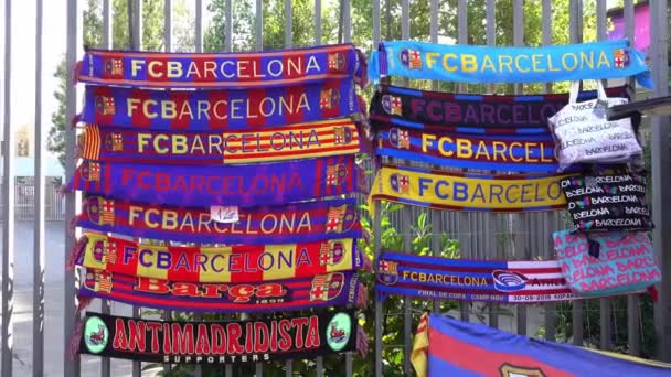 Cachecóis Fãs Barcelona Barca Barcelona Espanha Outubro 2016 — Vídeo de Stock
