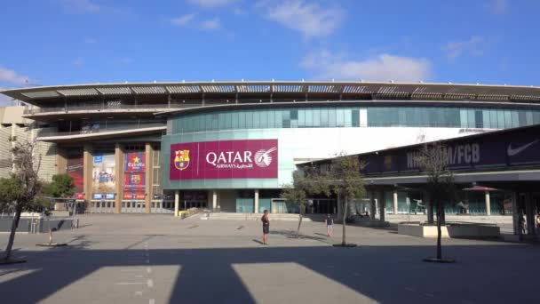 Voetbalstadion Barcelona Camp Nou Barcelona Spanje Oktober 2016 — Stockvideo