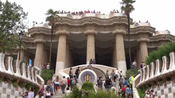 Barcelona Hiszpania Października 2016 Roku Piękny Park Guell Barcelonie — Wideo stockowe