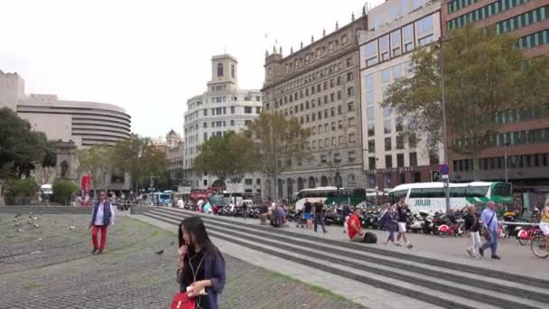 Вид Красивый Город Барселона Испании — стоковое видео