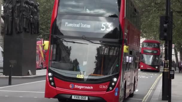 Londres Inglaterra Setembro 2016 Londres Cidade Ônibus — Vídeo de Stock