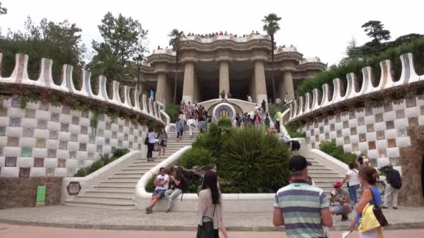 Barcelona Spanien Oktober 2016 Vackra Parc Güell Barcelona — Stockvideo