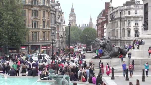 Day Time Shot Crowded London Streets London England — 비디오