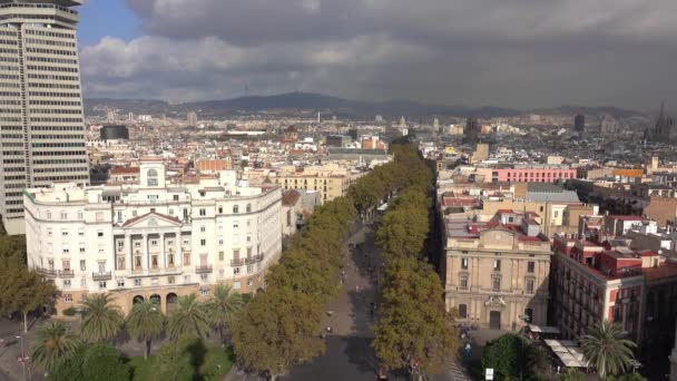 Vista Hermosa Ciudad Barcelona España — Vídeo de stock