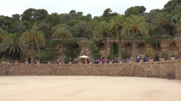 Piața Mare Acoperiș Park Guell Din Barcelona Barcelona Spania Octombrie — Videoclip de stoc