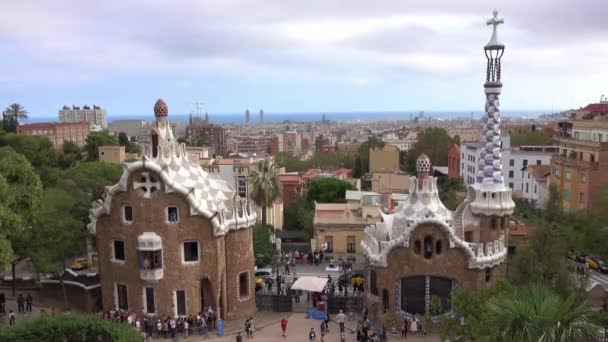 Barselona Spanya Ekim 2016 Güzel Park Guell Barselona — Stok video