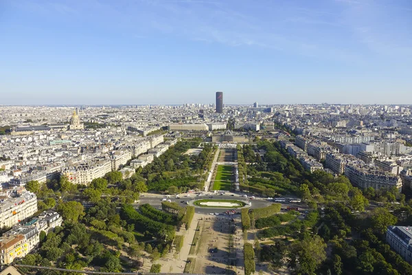 Champs de Mars gardens at Eiffel Tower Paris - aerial view — ストック写真