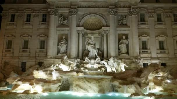 Der Berühmte Trevi Brunnen Rom — Stockvideo