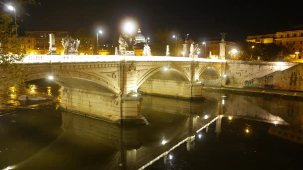 Basilica San Pietro Ile Vatikan Roma Talya Bridge — Stok video