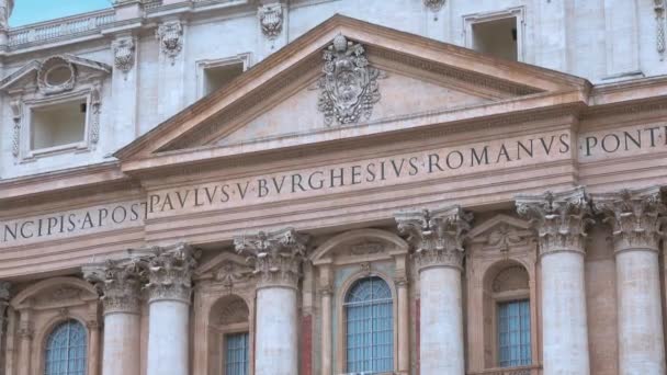 Peters Square Rom Mit Blick Auf Peters Basilika — Stockvideo