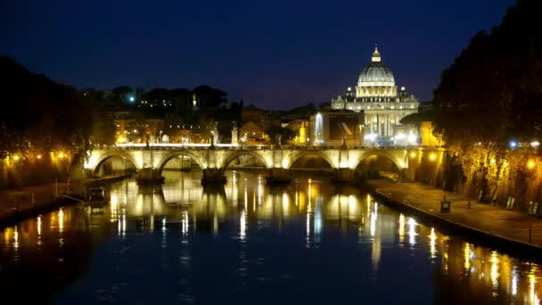 大教堂圣彼得与桥在梵蒂冈 意大利 — 图库视频影像