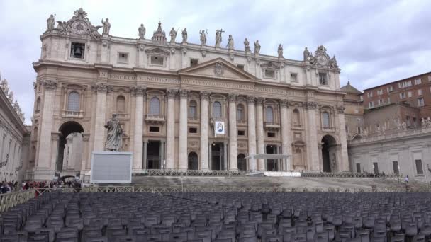 Roma Talya Ünlü Saint Peter Meydanı Şehrin Vatikan Havadan Görünümü — Stok video