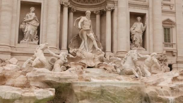 Der Berühmte Trevi Brunnen Rom — Stockvideo