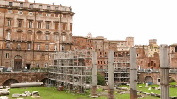 Forum Romanum Rome Italië Het Een Van Belangrijkste Toeristische Attracties — Stockvideo