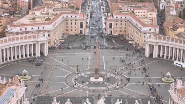 Roma Italia Famosa Plaza San Pedro Vaticano Vista Aérea Ciudad — Vídeos de Stock