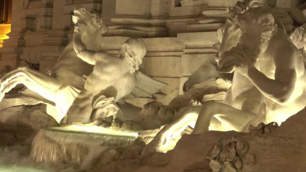 Ünlü Trevi Çeşmesi Roma Talya — Stok video