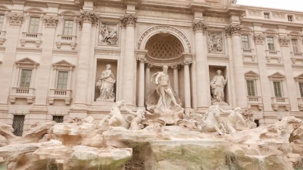 Famosa Fontana Trevi Roma Italia — Vídeo de stock