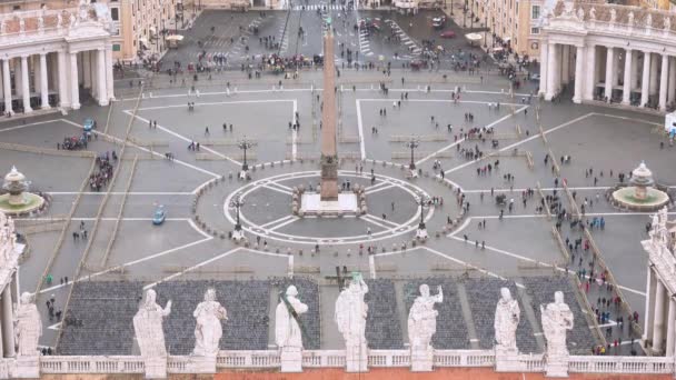 Roma Talya Ünlü Saint Peter Meydanı Şehrin Vatikan Havadan Görünümü — Stok video