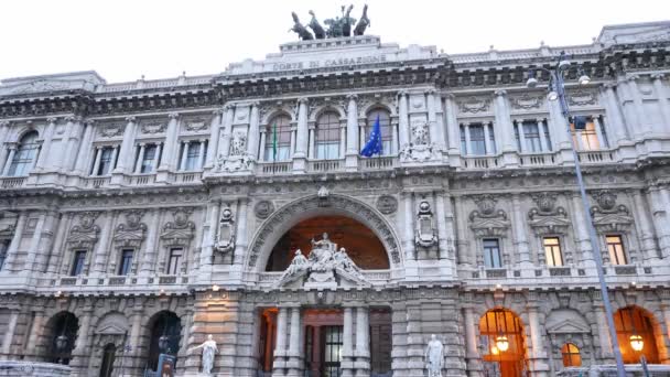 Římský Palác Náměstí Piazza Dei Tribunali Řím Itálie Listopadu 2016 — Stock video