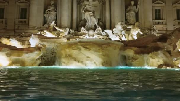 Famosa Fontana Trevi Roma Italia — Vídeo de stock