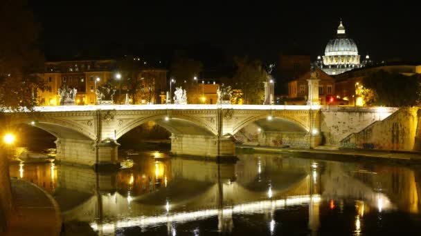 Basilica San Pietro Con Ponte Vaticano Roma Italia — Video Stock