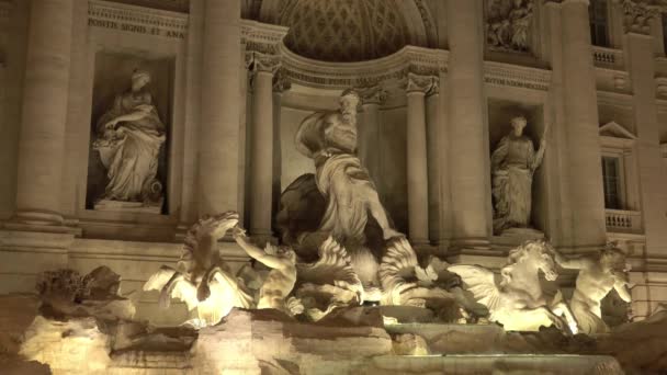 Der Berühmte Trevi Brunnen Rom — Stockvideo