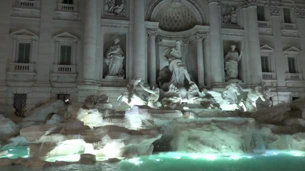 Famosa Fontana Trevi Roma Italia — Vídeos de Stock