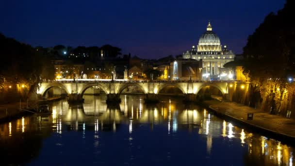 Basilica San Pietro Con Ponte Vaticano Roma Italia — Video Stock