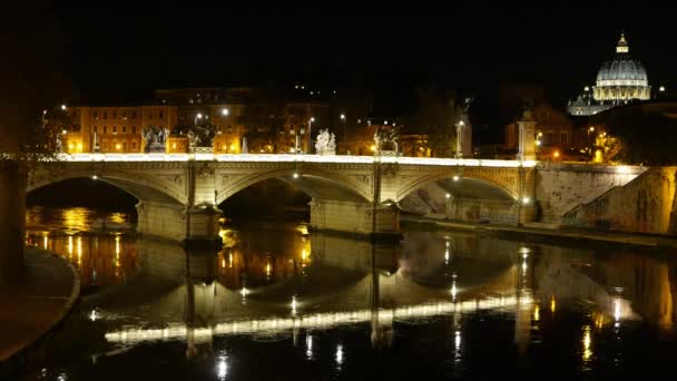 大教堂圣彼得与桥在梵蒂冈 意大利 — 图库视频影像
