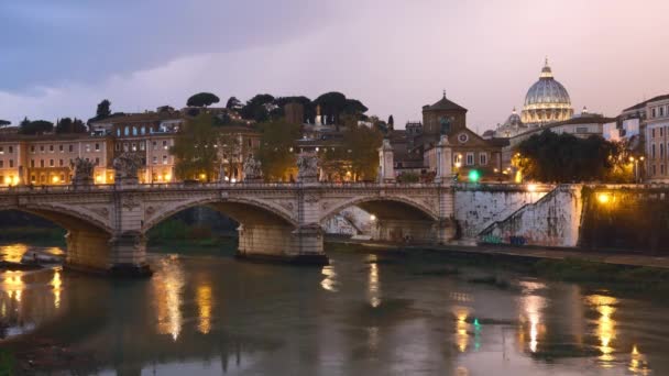 Феликс Сан Ретро Мостом Ватикане Рим Италия — стоковое видео