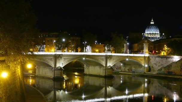 Βασιλική Του Αγίου Πέτρου Γέφυρα Στο Βατικανό Ρώμη Ιταλία — Αρχείο Βίντεο