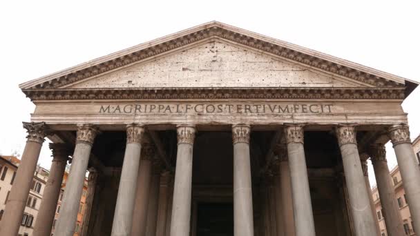 Pantheon Auf Der Piazza Della Rotonda Rom Italien — Stockvideo