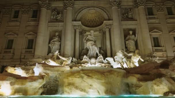 Der Berühmte Trevi Brunnen Rom — Stockvideo