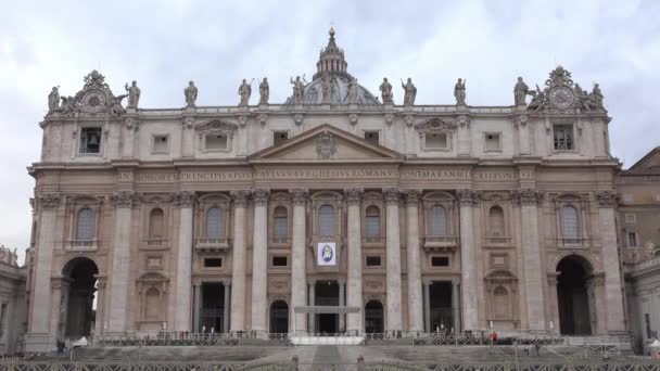 Praça São Pedro Roma Com Vista Para Basílica São Pedro — Vídeo de Stock