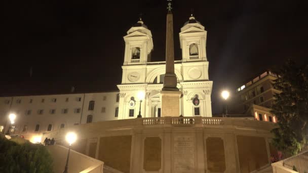 Plaza España Roma Lugar Muy Popular Barrio Histórico Roma Italia — Vídeos de Stock