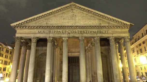 Pantheon Auf Der Piazza Della Rotonda Rom Italien — Stockvideo