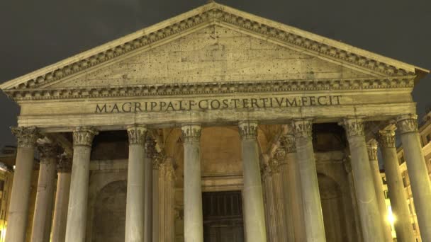 Pantheon Auf Der Piazza Della Rotonda Rom Italien — Stockvideo
