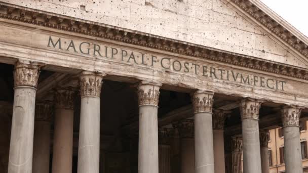 Pantheon Auf Der Piazza Della Rotonda Rom Italien — Stockvideo