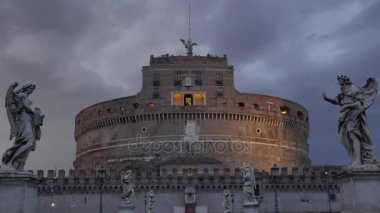 Melekler kale Roma - Castel Sant Angelo zaman atlamalı çekim