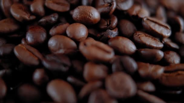 Kahve çekirdekleri - makro çekim şaşırtıcı — Stok video