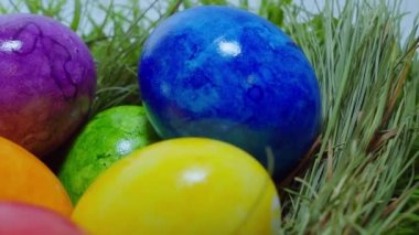 Yuvadaki renkli Paskalya yumurtaları