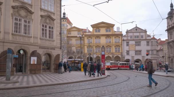 People Walking Prague Prague Czech Republic March 2017 — Stock Video