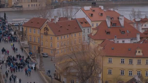 People Walking Prague Prague Czech Republic March 2017 — Stock Video